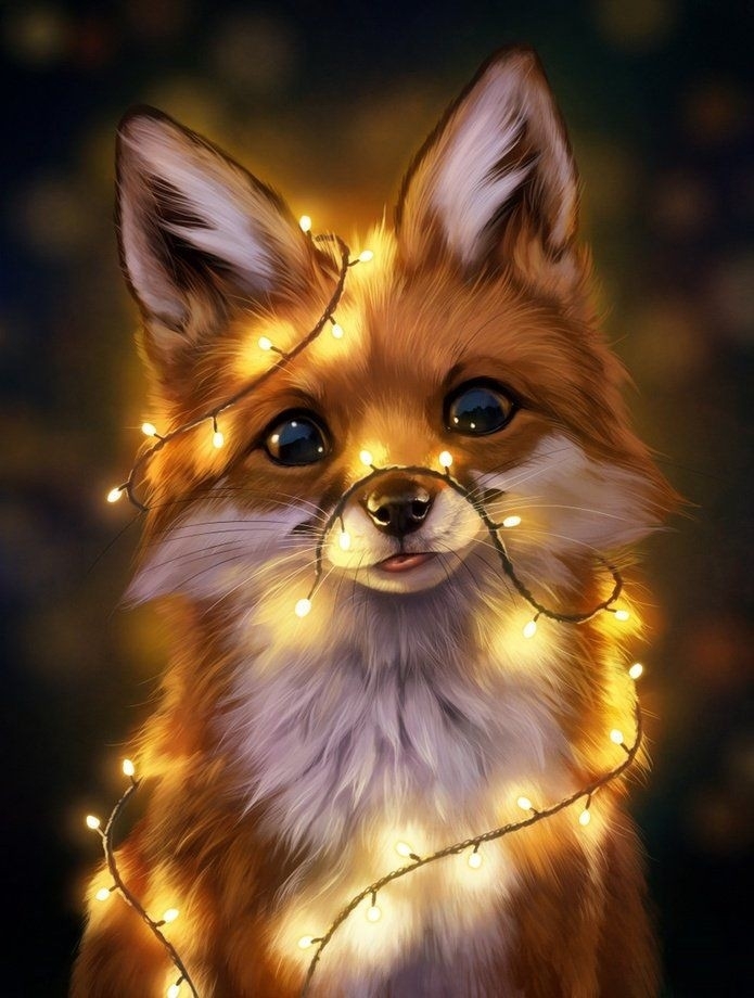Cute fox - digital drawing