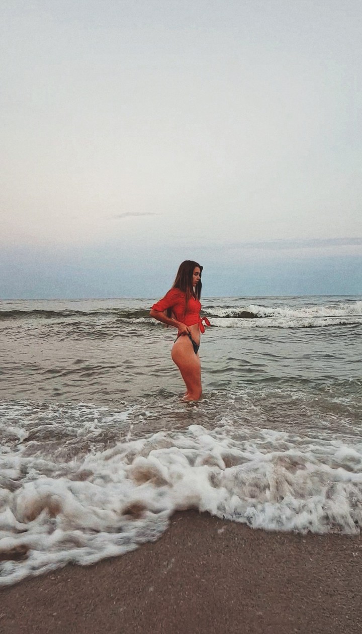 Море, девушка, волны