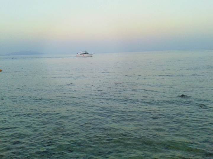 Wandering boat in the Red sea