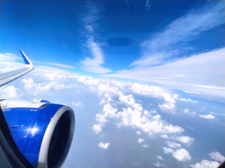 plane on clouds