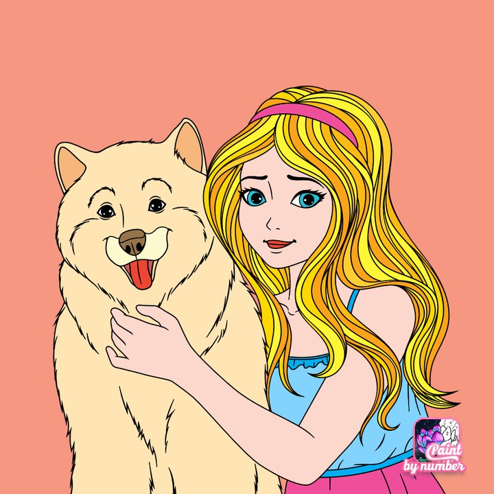 The girl with the dog