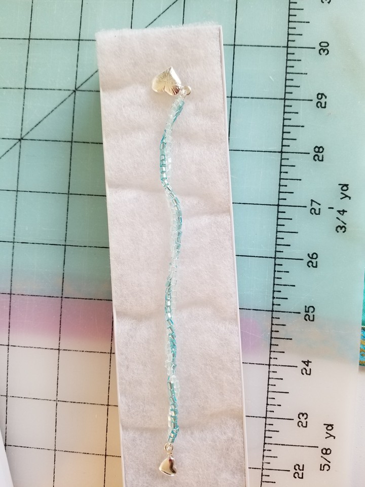 twisted bracelet,  turquoise and clear