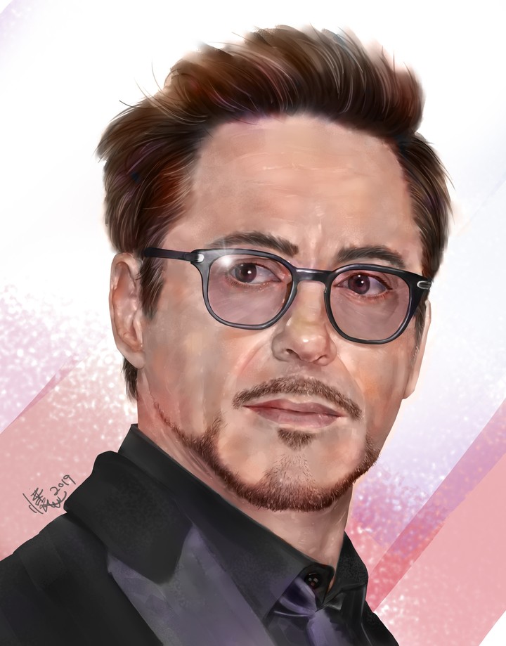 Robert Downey Jr Digital Portrait Painting