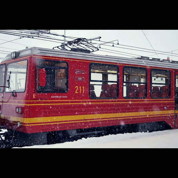 Red Train and Snow