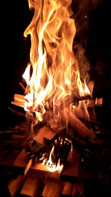 slow motion campfire