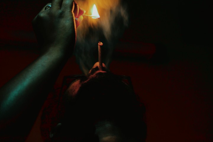 smoke and fire