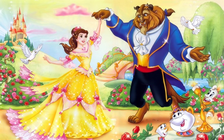 bella bestia cartoons disney 1920x1200