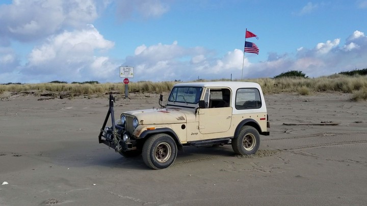 GINGER the Jeep North Jetty Coos Bay Oregon