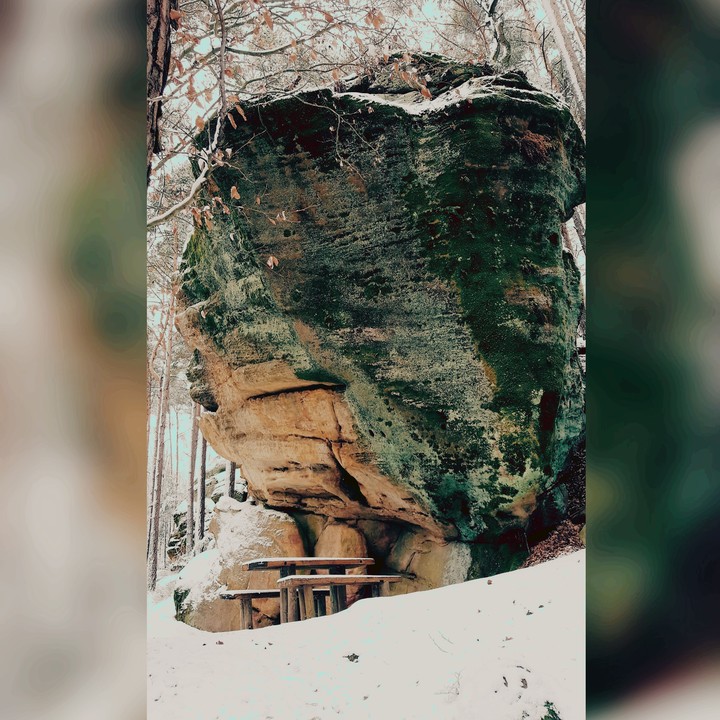 rock in winter