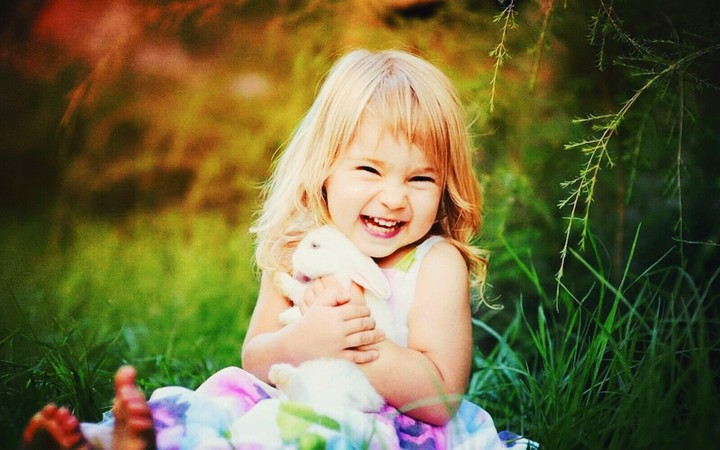 baby in greenery