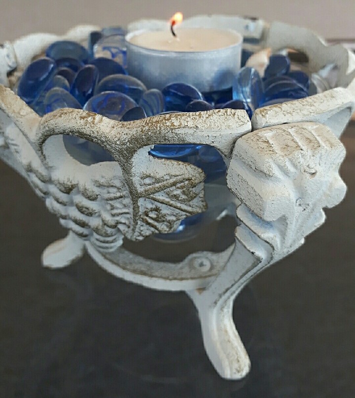#white #blue #candle