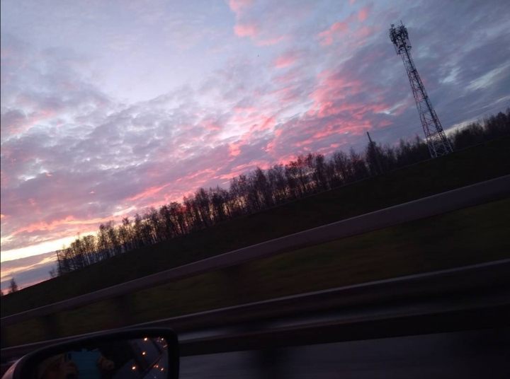 розовый закат
