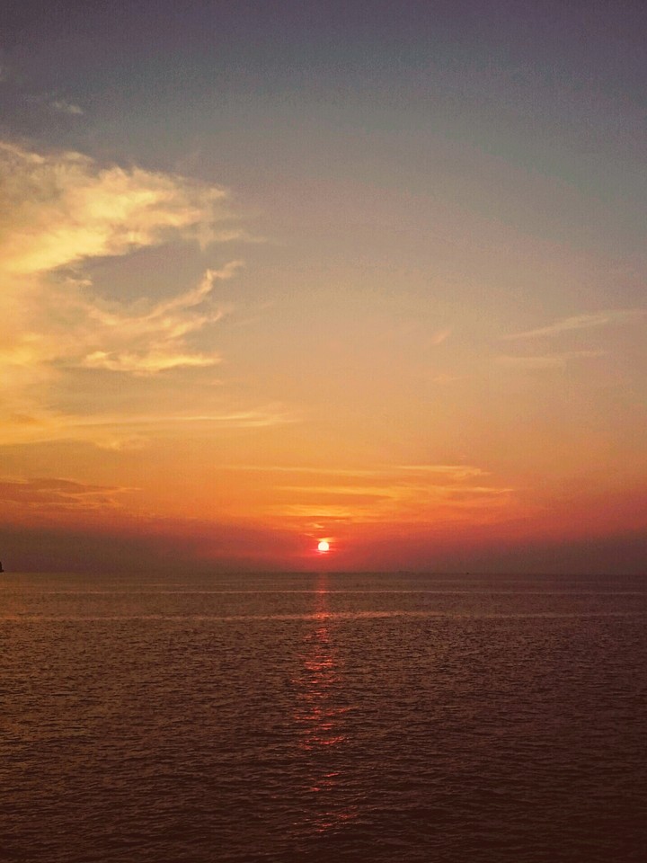 sunset over the horizon
