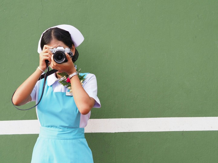 The girl with her camera