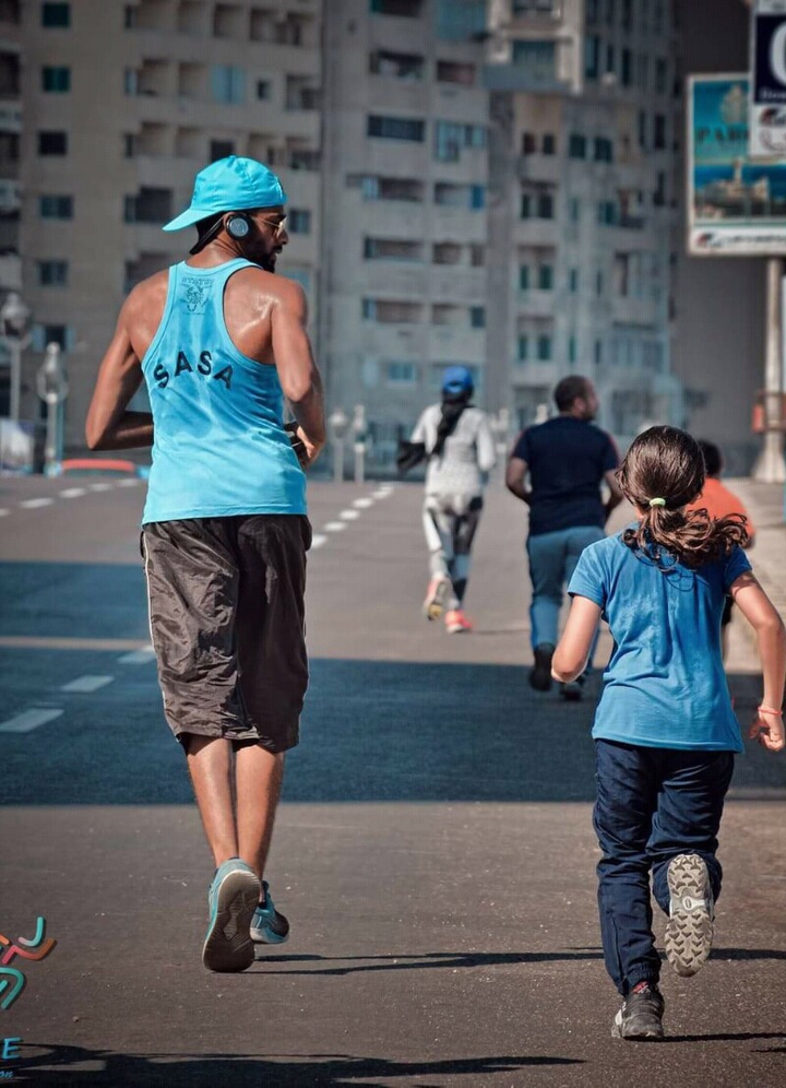 running with kids