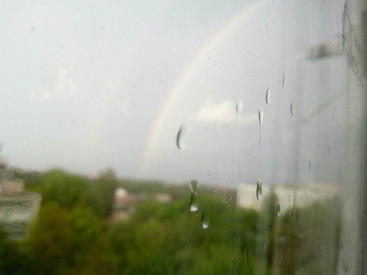 Rain and rainbow