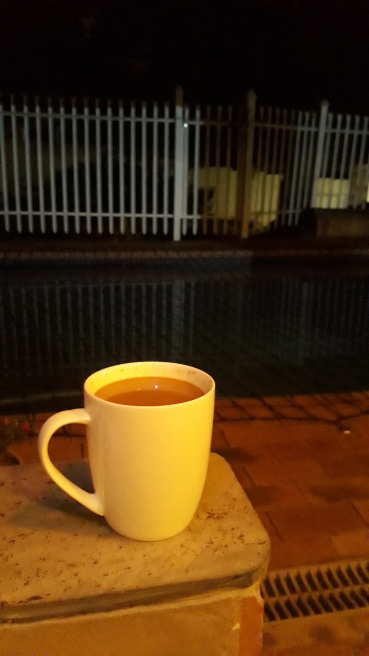 coffee at the poolside
