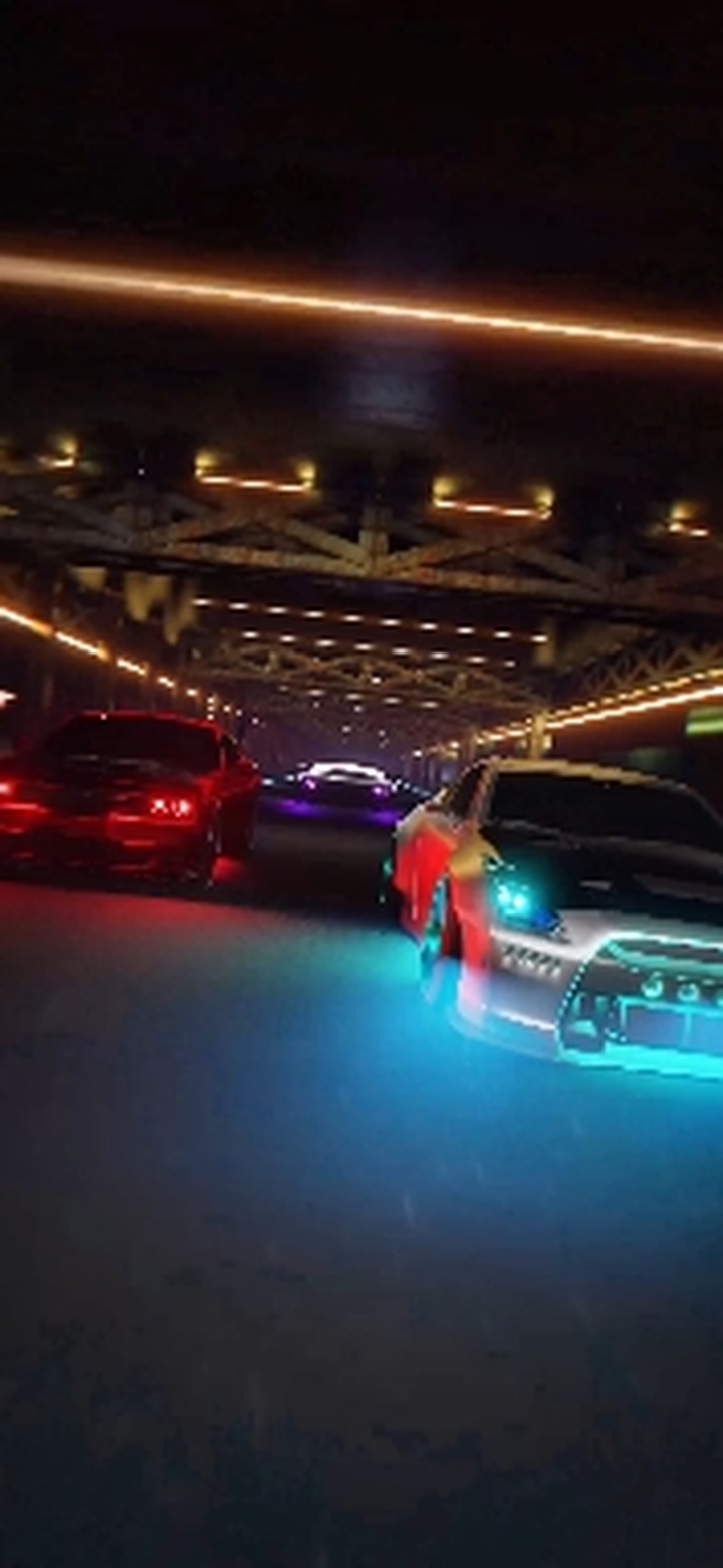 Cars Racing in a Tunnel