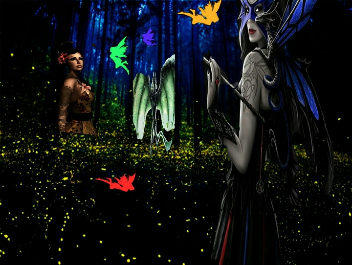 fairy statue in the forest