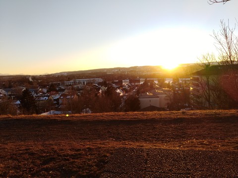 small city under the sunset