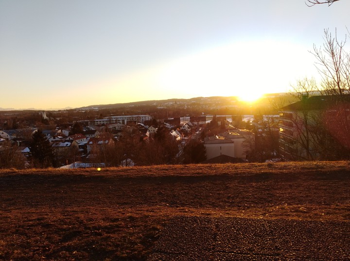 small city under the sunset