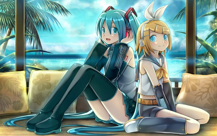 Miku hatsune and Rin kagamine