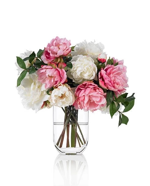 bouquet of pink & white peonies