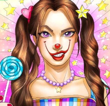 clown payaso chica linda girl pretty mean malvada
