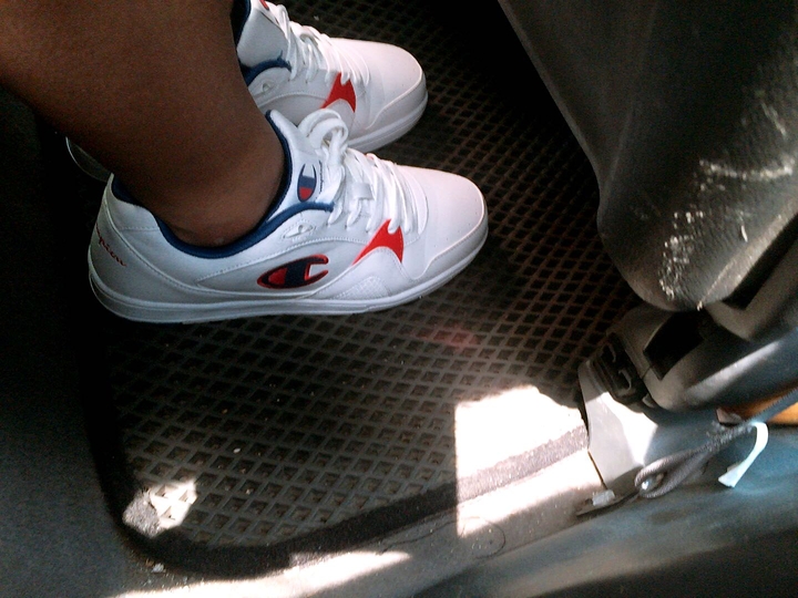Wearing new shoes