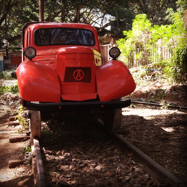vintage Machine on Tracks