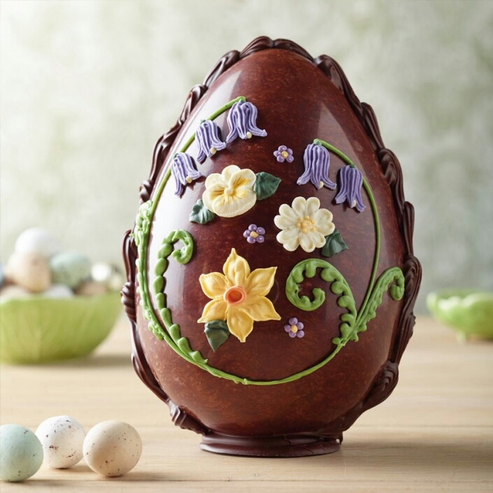 Decorated chocolate egg