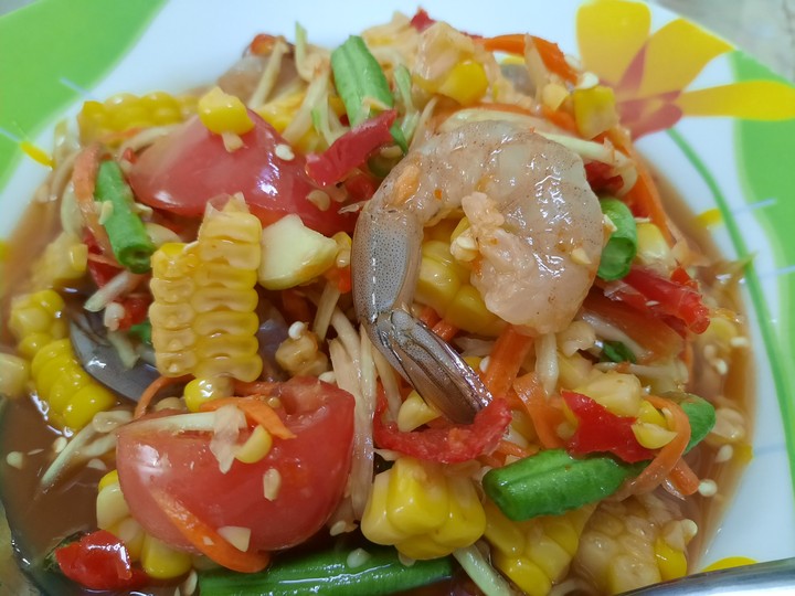 ตำข้าวโพดกุ้งสด
