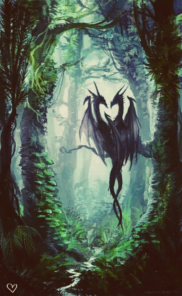dragon love in forest