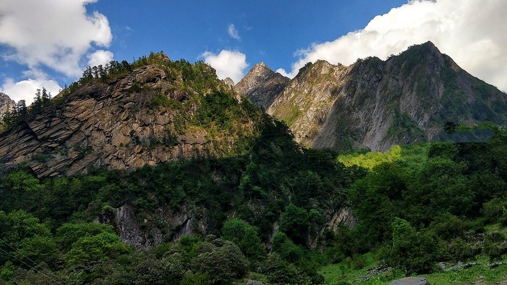 natural light and shadow on Himalayas mountain