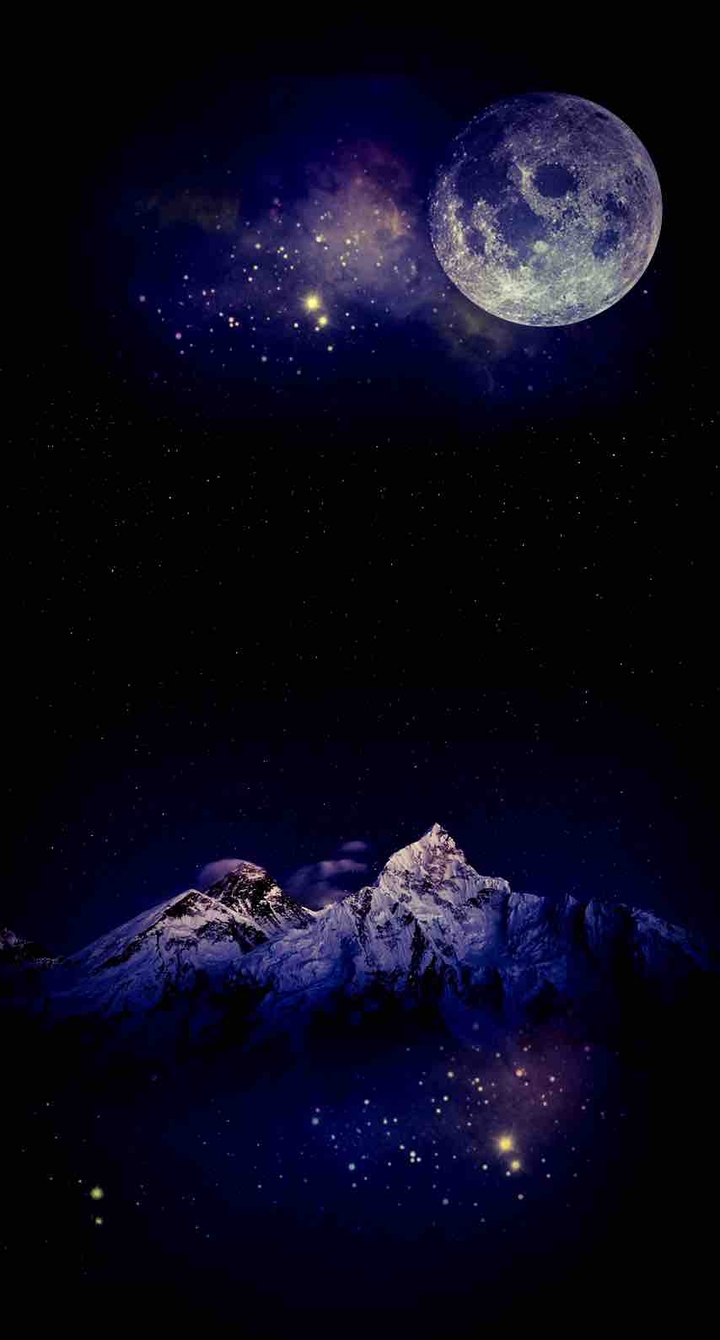 Night mountain range