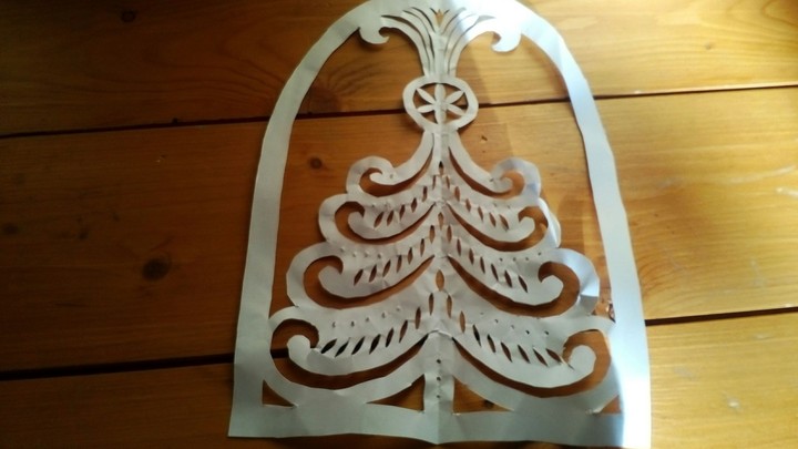paper tree on wood floor