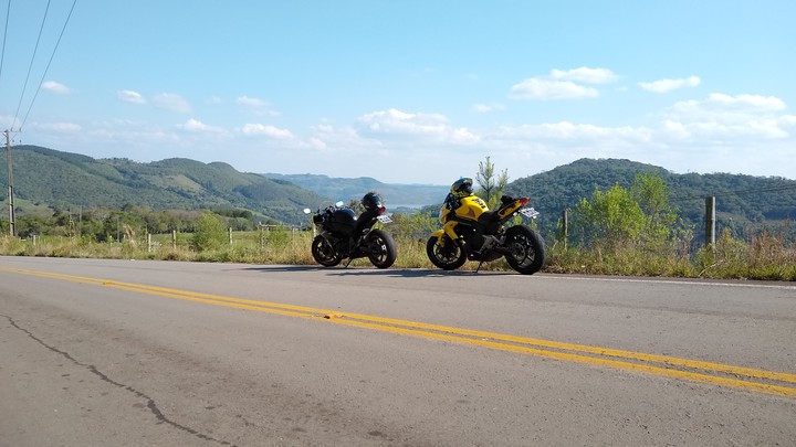 Motorcycles on the road