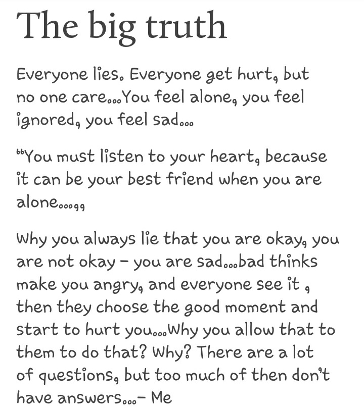 I don't know why I wrote this, it just come from my heart...