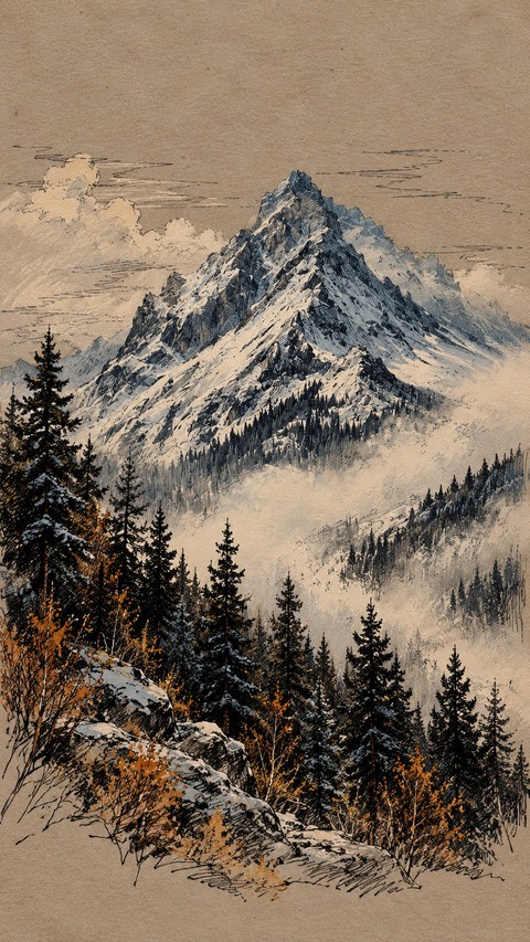 шпалери winter, Painting