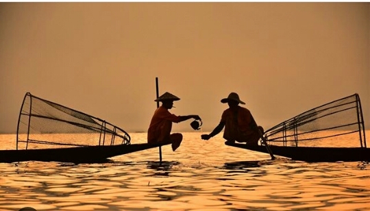 Fishermen in sea...