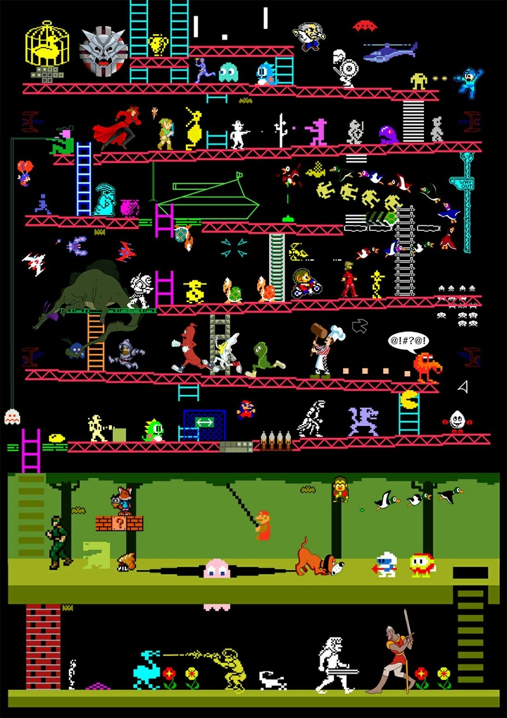 Old School Gaming Characters Background