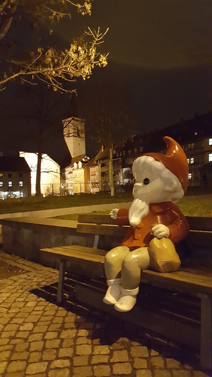 Sandmännchen in Erfurt Nähe Krämerbrücke