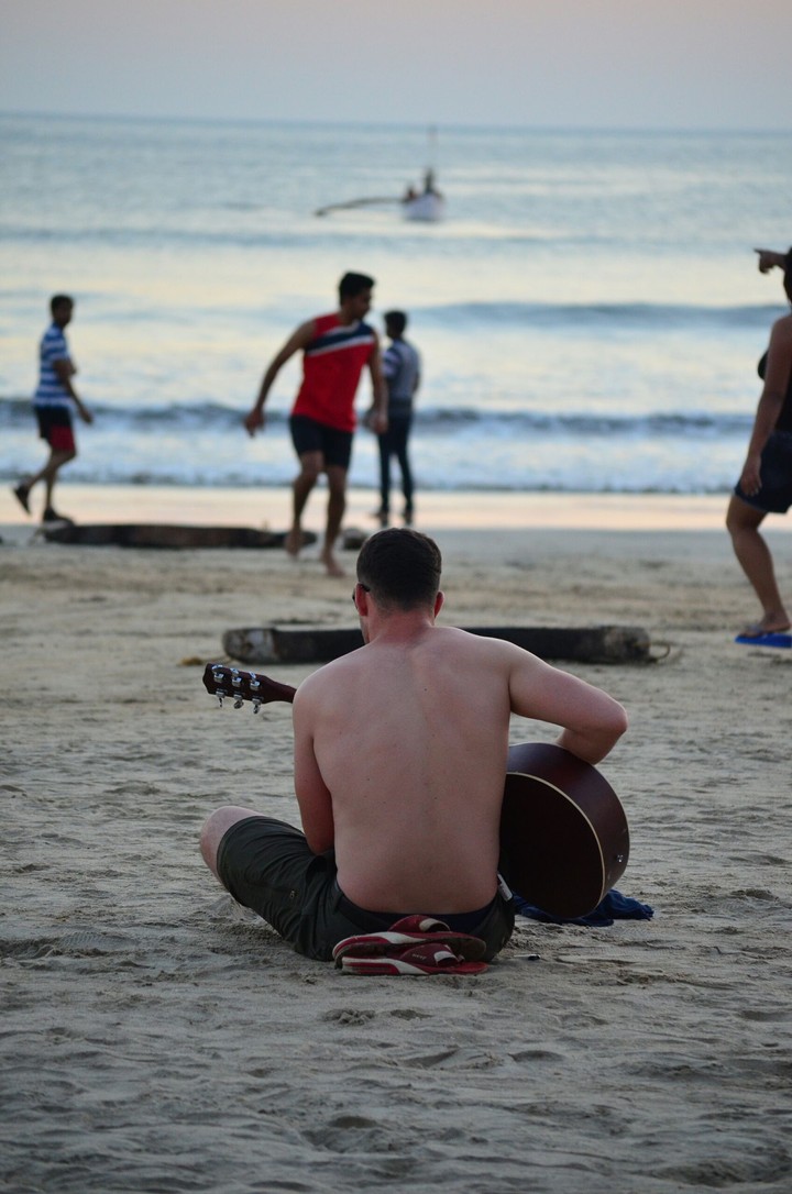 guitar by the beach