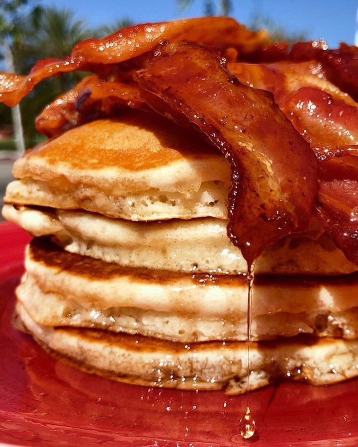 making bacon pancakes!