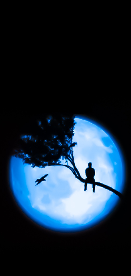 man with moon