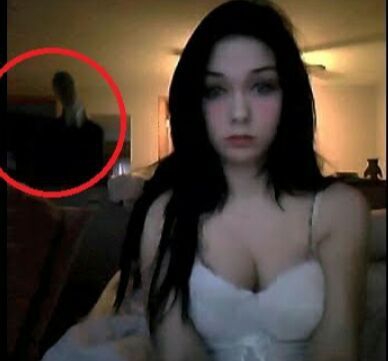 slender man behind the girl
