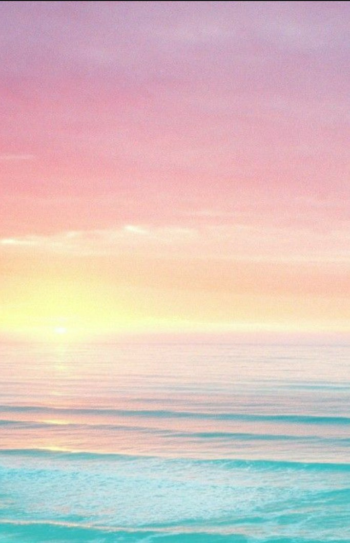 pink sky, mint sea