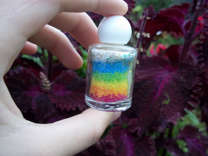 little rainbow in bottle