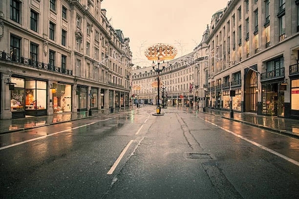 Regents Street deserted on Christmas Day