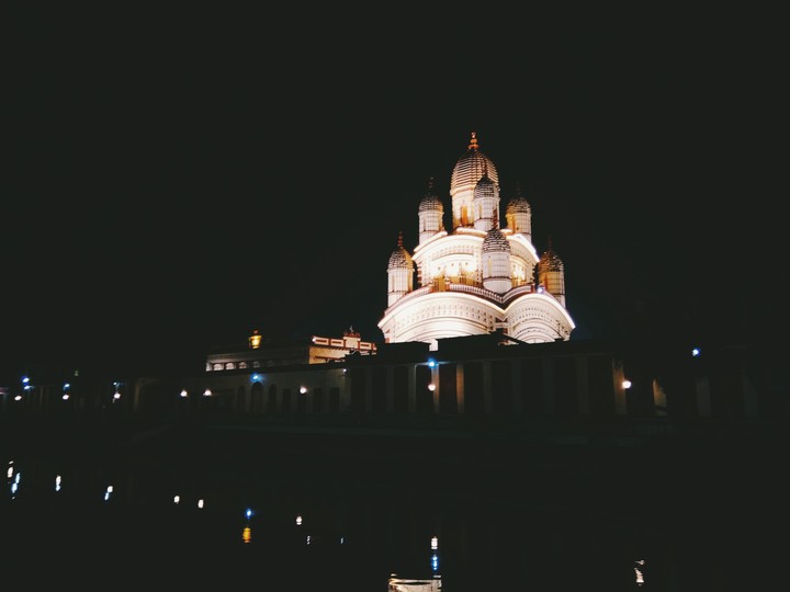 Temple at night lights